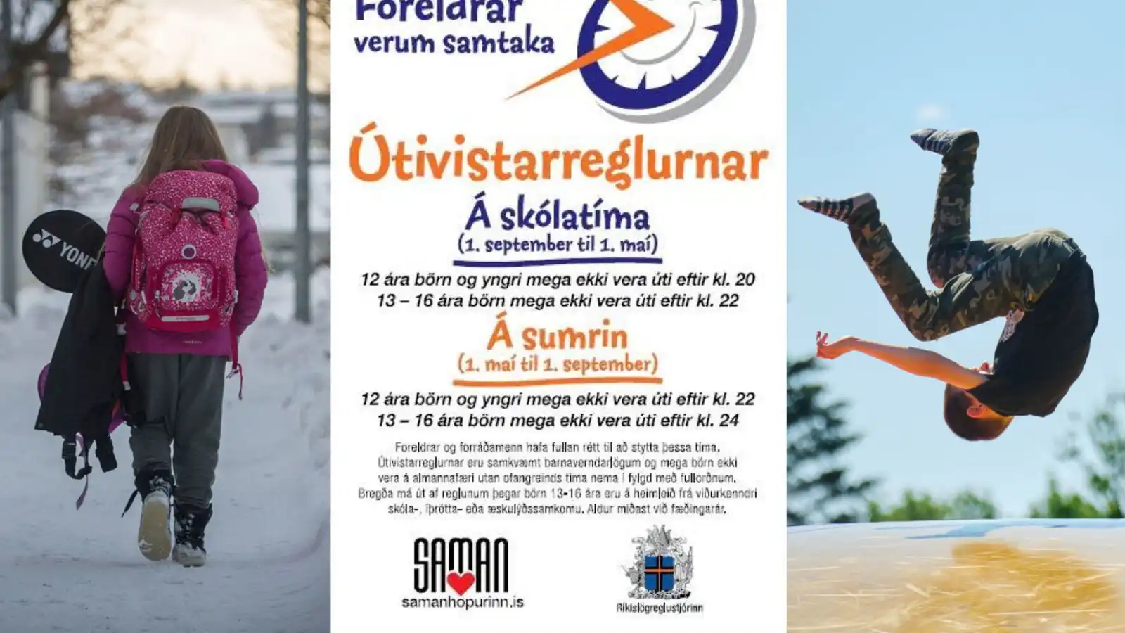 Upp­lýsingar um „innivistartíma“ barna hvergi að finna - Vísir