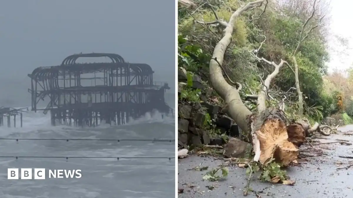 Watch: 15,000 homes without power as Storm Austen batters Britain