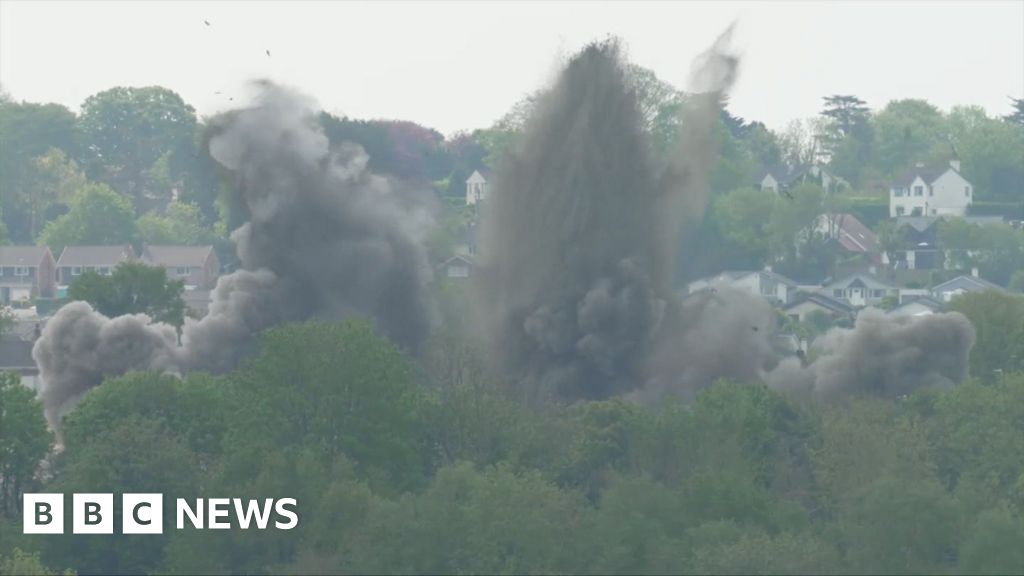Watch: Moment of explosion as WW2 bomb disarmed in Plymouth