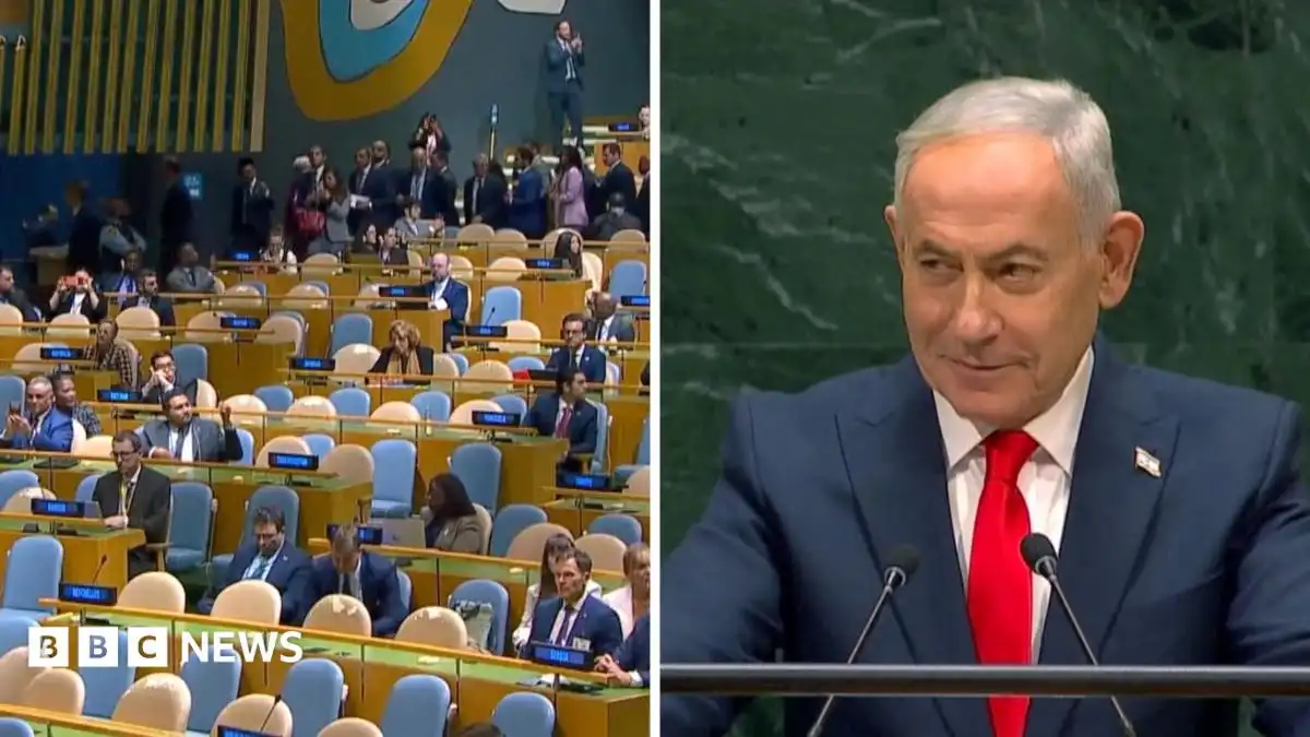 Watch: UN delegates walk out of Benjamin Netanyahu's speech