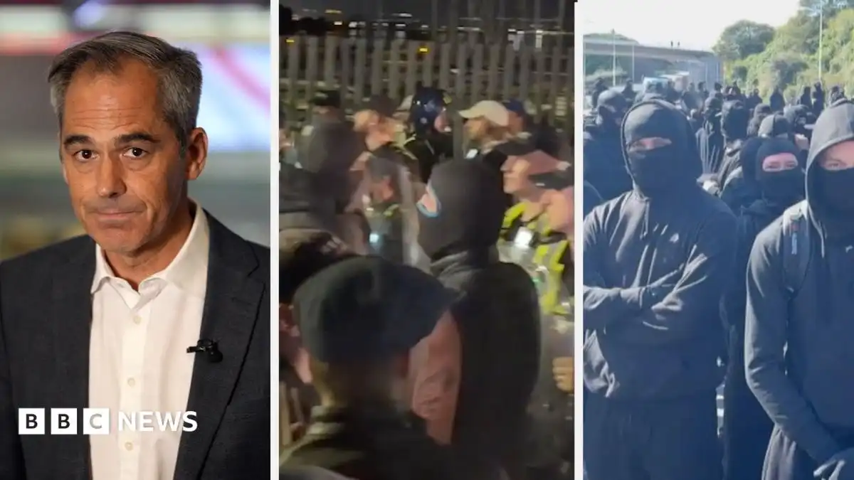 What connects the Dover and Portsmouth anti-migrant protests?