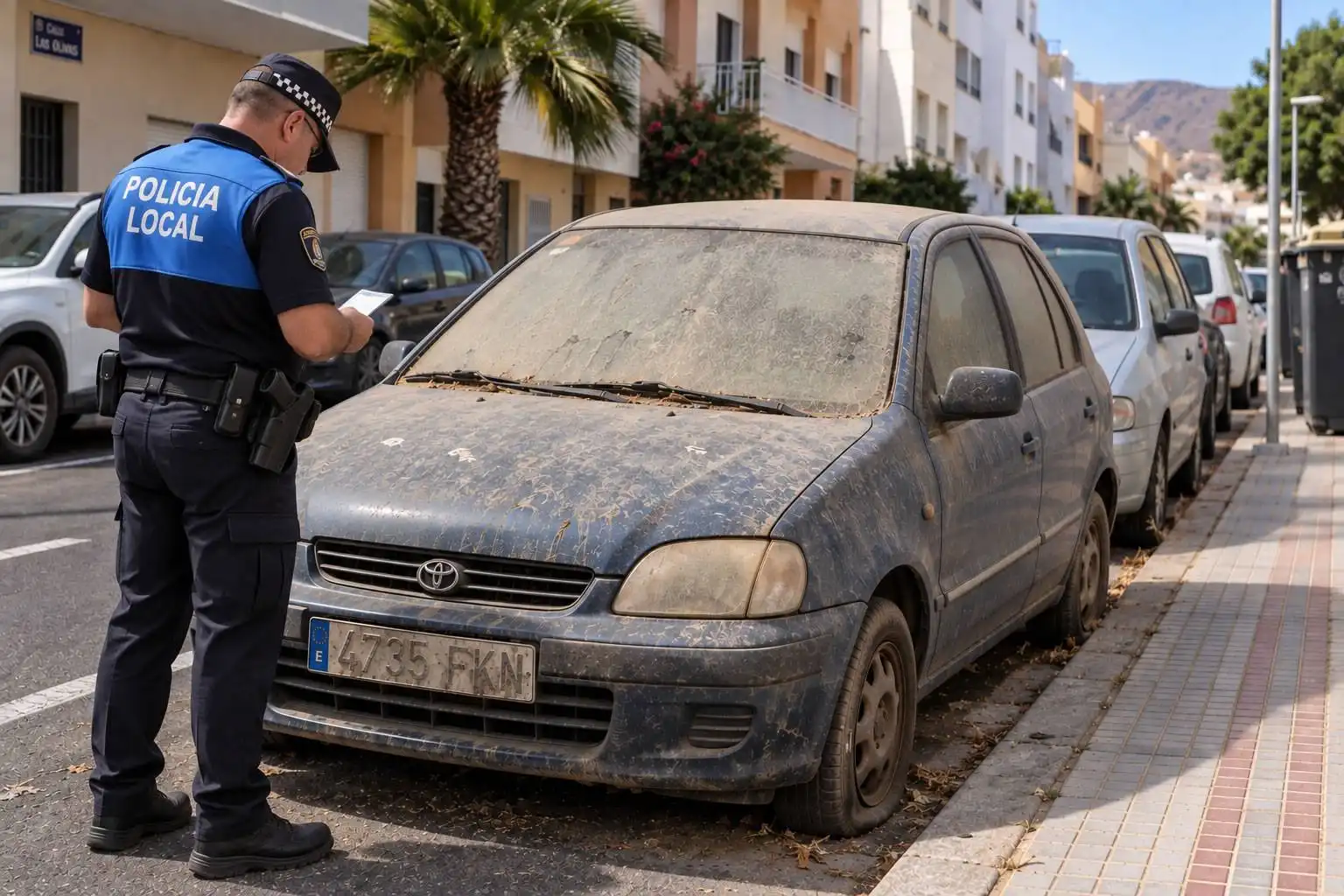 When is a parked car legally considered abandoned in the Canary Islands?
